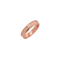 Modern Diamond 3.8 mm Wedding Band Ring in Solid Gold