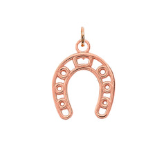 Dainty Horseshoe Pendant Necklace in Solid Gold