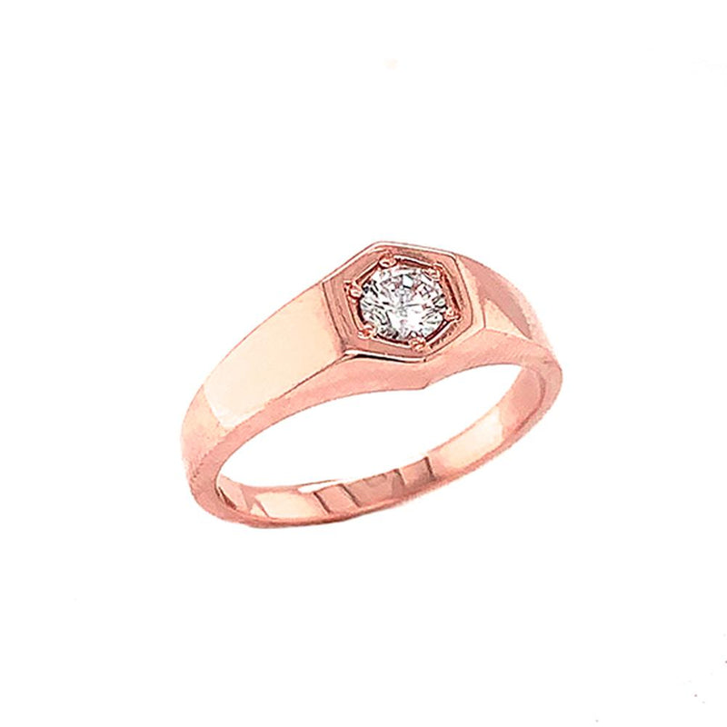 Unisex Diamond Statement Ring in Solid Gold