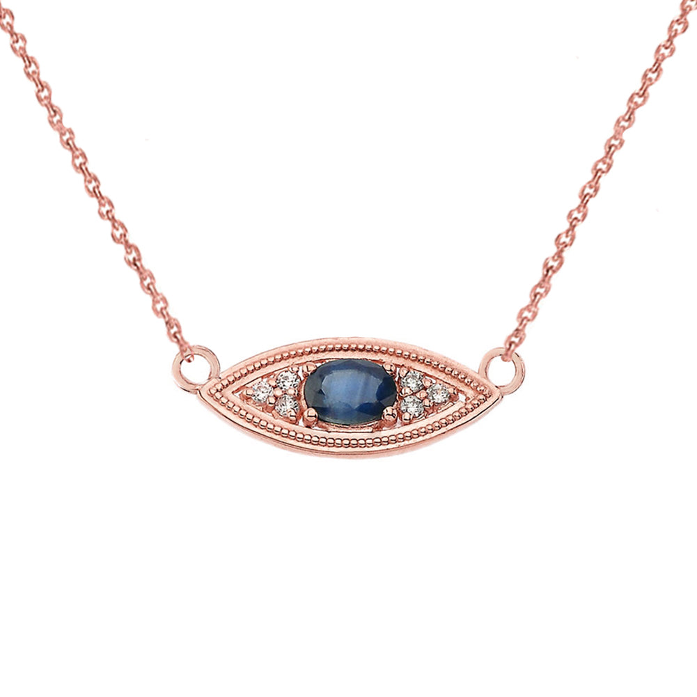 Sapphires and diamond eye pendant - melina-fachidis.com