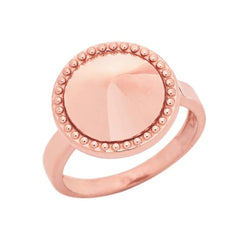 Milgrain Round Shaped Statement Ring In Solid Rose Gold