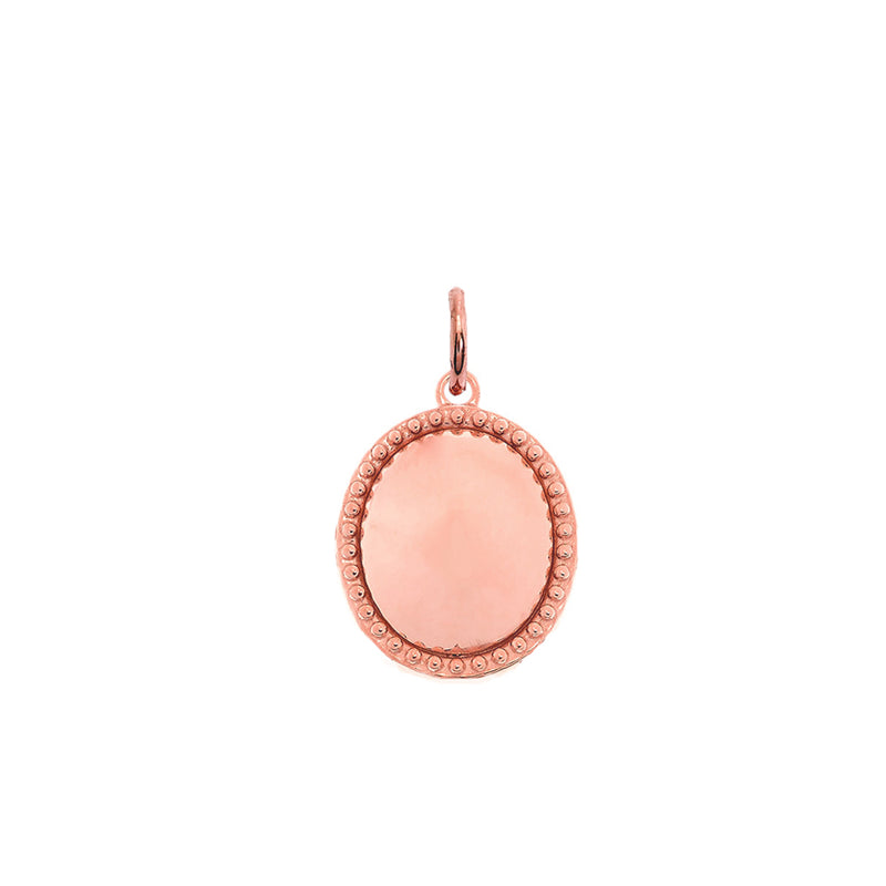 Milgrain Oval Shaped Statement Pendant/Necklace In Solid Gold