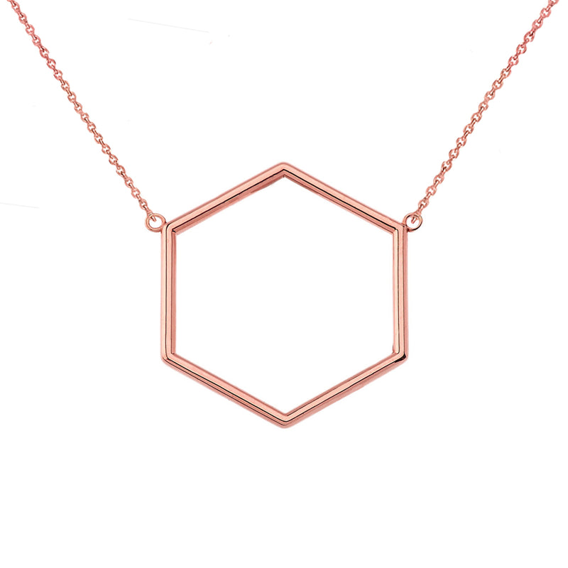 Solid Gold Dainty Honeycomb Cut-Out Necklace