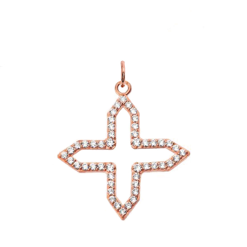 Diamond Cut-Out Pendant/Necklace in Solid Gold