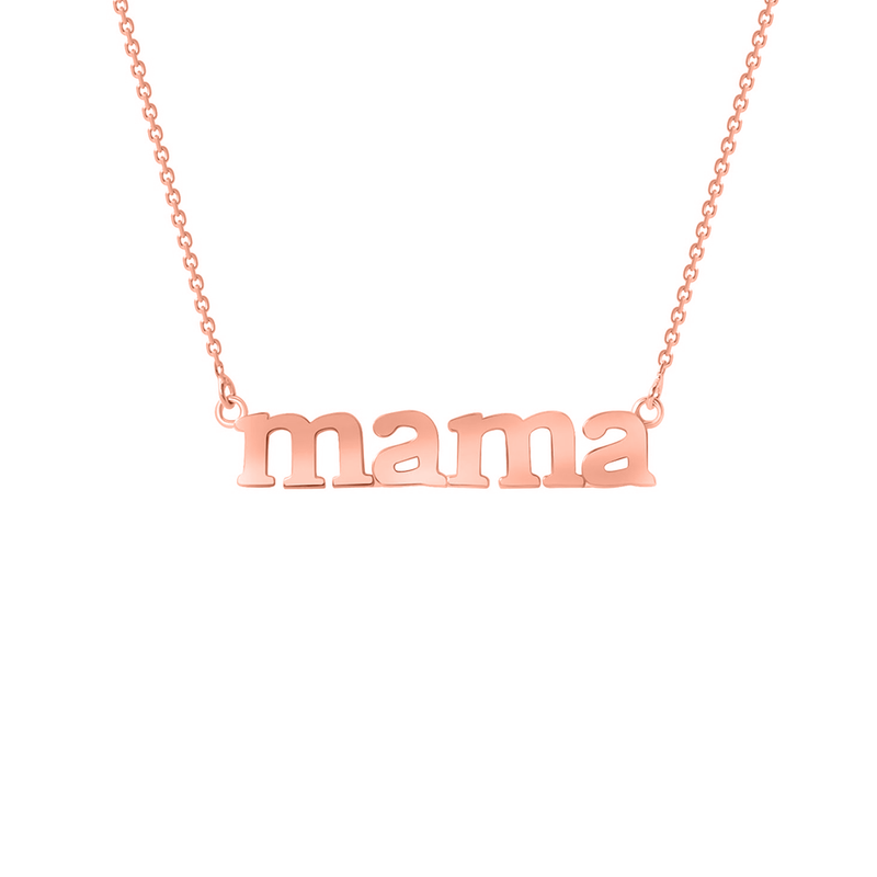 ‘MAMA’ Dainty Necklace in Solid Gold