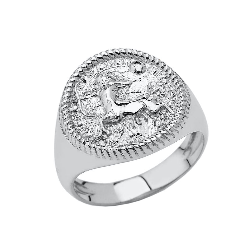 Sagittarius Astrological Zodiac Unisex Statement Ring In Sterling Silver