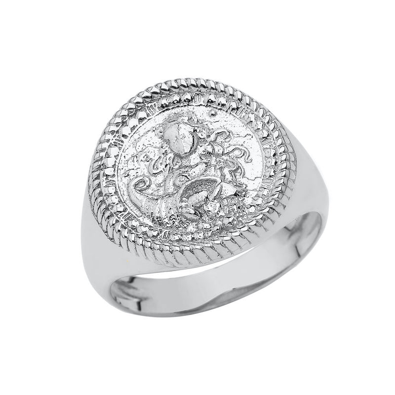 Virgo Astrological Zodiac Unisex Statement Ring In Sterling Silver