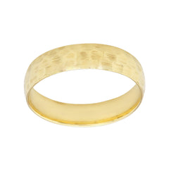 Hammered Band Ring in Solid Gold