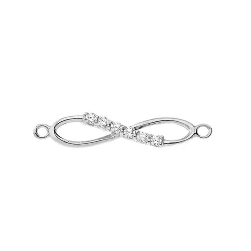 Dainty Diamond infinity Necklace in Sterling Silver