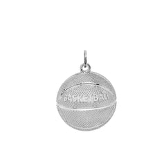 Basketball Sports Charm Pendant Necklace in Sterling Silver