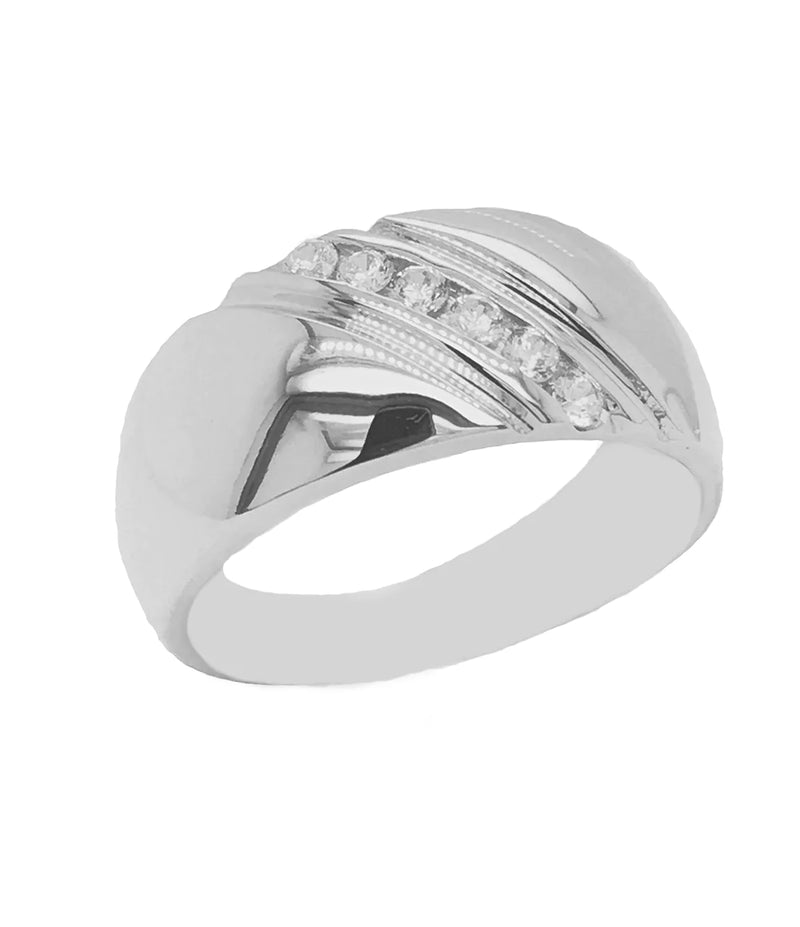 6-Stone CZ Men's Wedding Ring