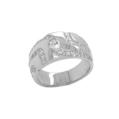 Men's Trails of CZ Ring in Sterling Silver