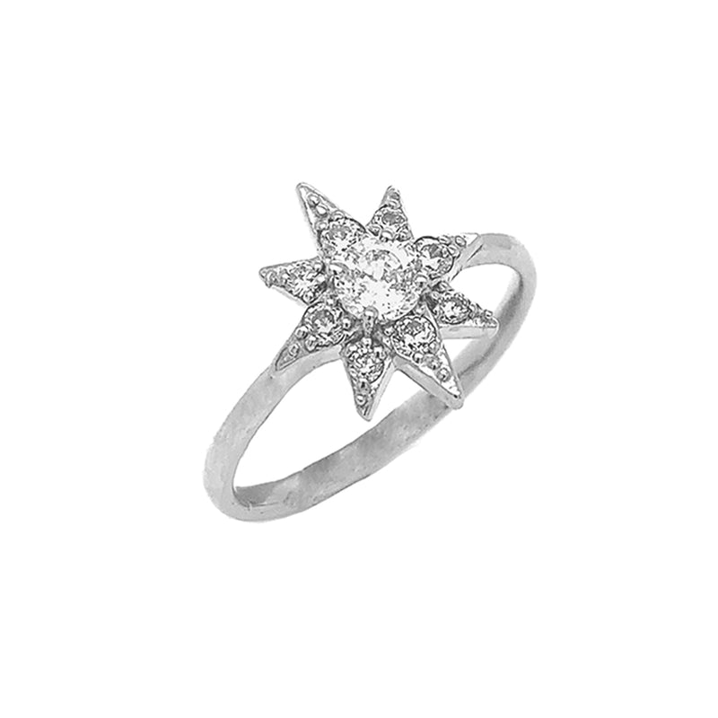 North Star White Topaz Ring in Sterling Silver