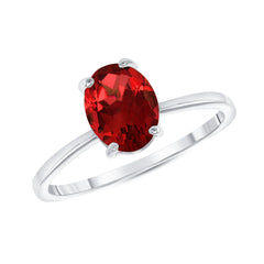 Oval-Shaped Birthstone Solitaire Ring