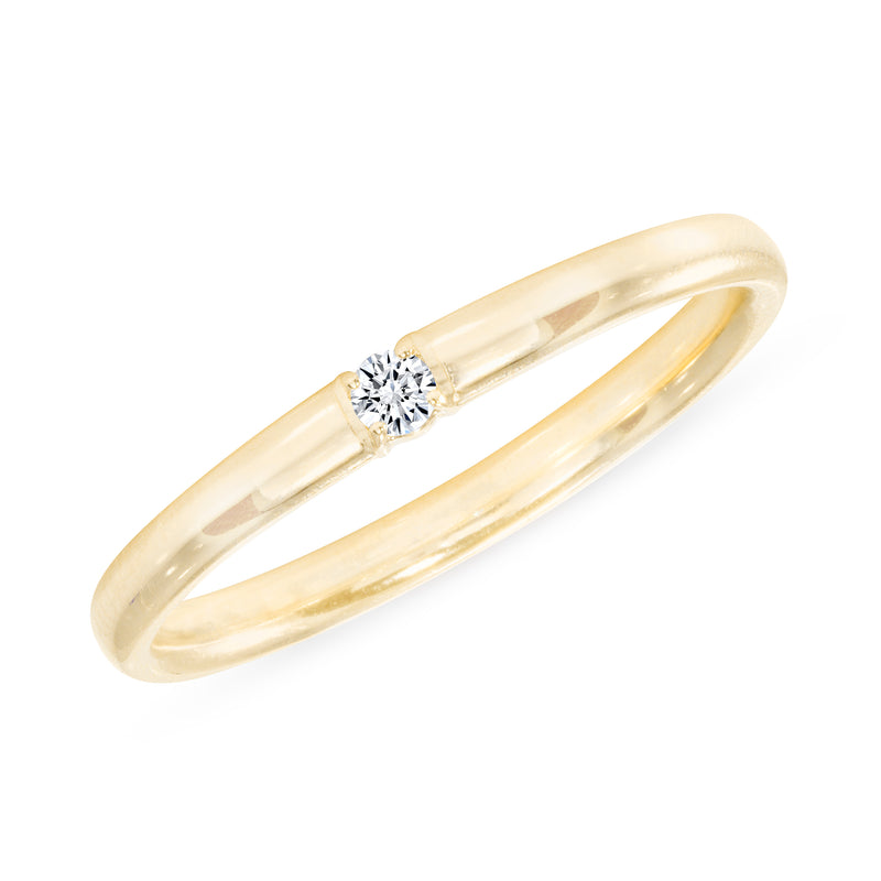 Trendy Ring with Diamond In Solid Gold