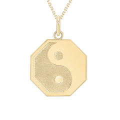 Yin and Yang Symbol Necklace in Solid Gold
