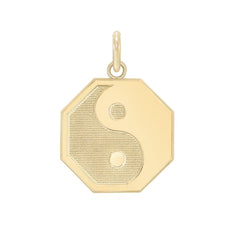 Yin and Yang Symbol Necklace in Solid Gold