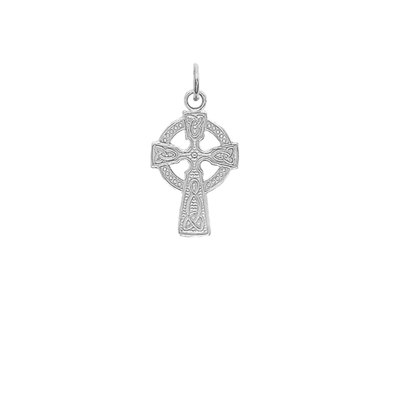 Celtic Trinity Knot Cross Pendant Necklace in Sterling Silver