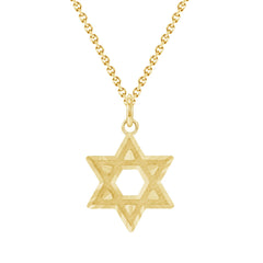 Dainty Star Of David Pendant Necklace in Solid Gold