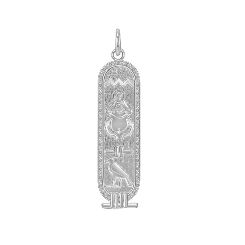 Egyptian Cartouche Tablet Pendant Necklace in Solid Gold