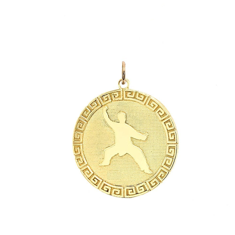 Personalized Round Karate Pendant/Necklace in Solid Gold