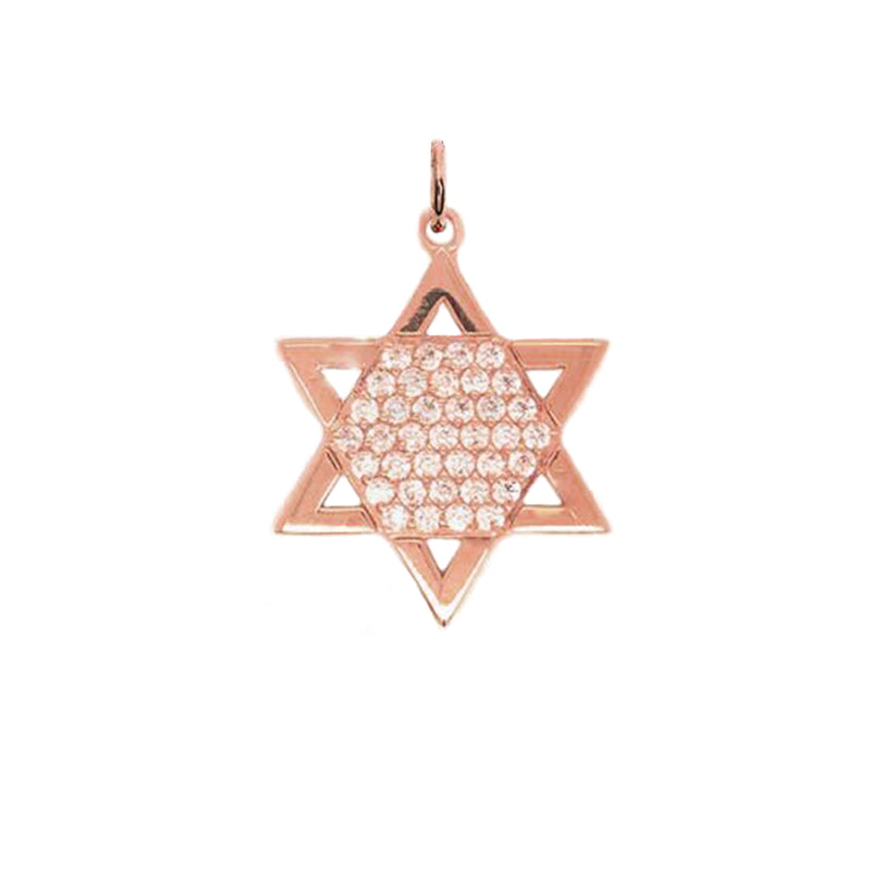 14K White Gold 1/2ct. Diamond Jewish Jewelry Star of David Necklace Chain  Slide Pendant Charm Religious Judaica: 40162594914373