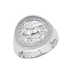 Taurus Astrological Zodiac Unisex Statement Ring In Sterling Silver