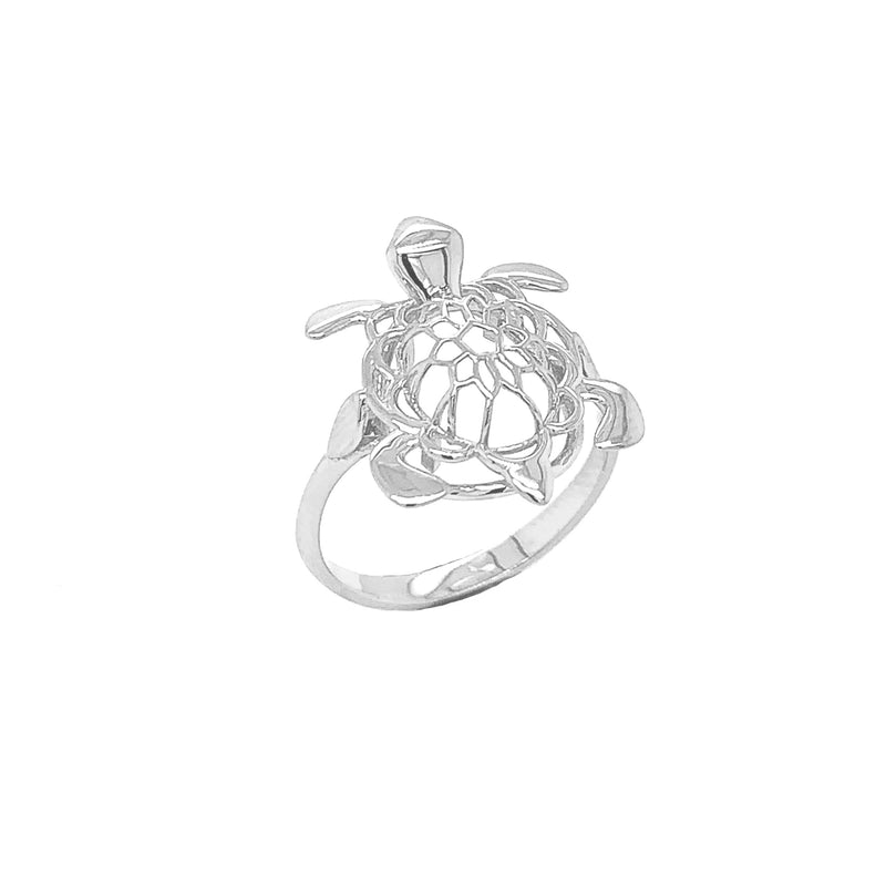 Turtle Statement Ring in Solid Sterling Silver
