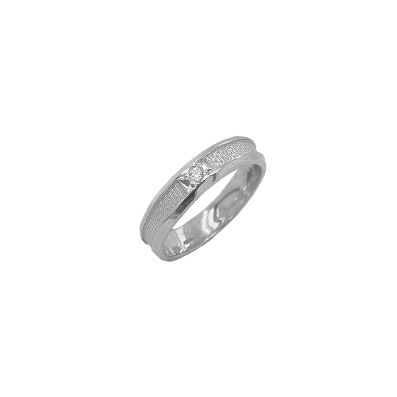 Modern Diamond 3.8 mm Wedding Band Ring in Sterling Silver