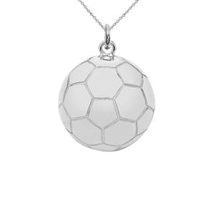Soccer ball Sports Charm Pendant Necklace in Sterling Silver