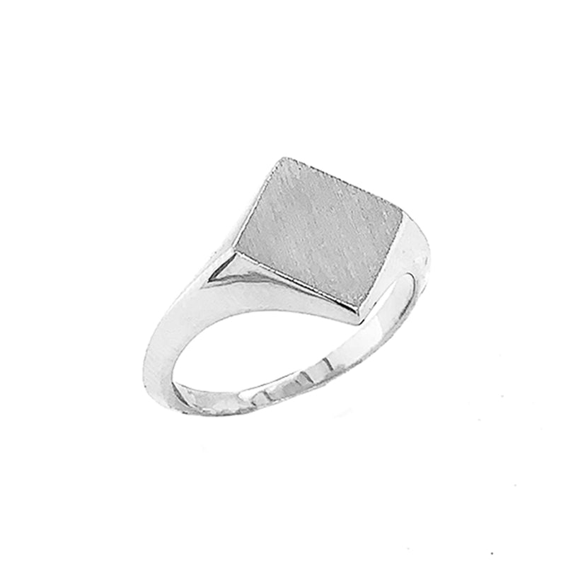 Square Face Signet Ring in Sterling Silver