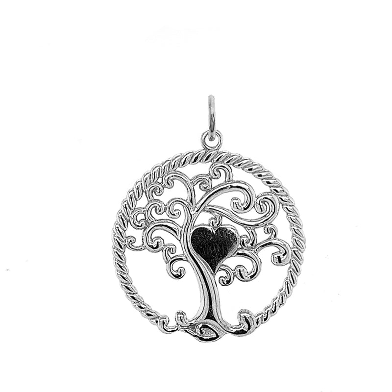 Open "Tree of Life" Charm Pendant/Necklace in Sterling Silver