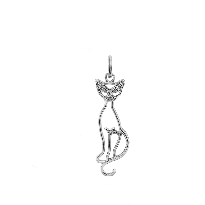 Silver Cat Charms, Kitty Pendant, Kitten Charm