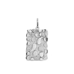Modern Nugget Plate Pendant/Necklace in Sterling Silver