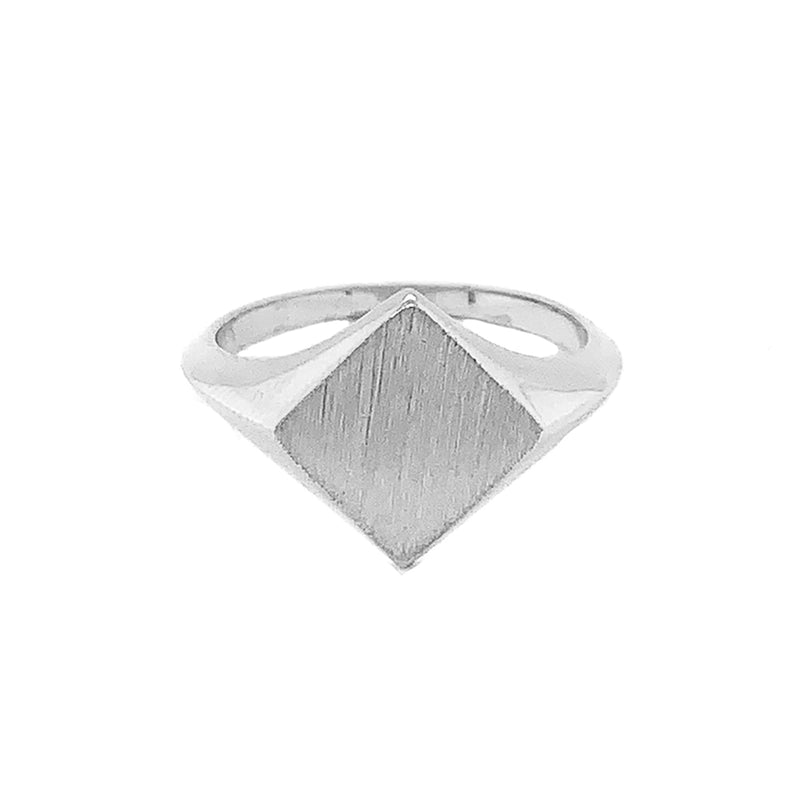 Square Face Signet Ring in Sterling Silver