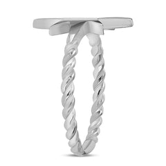 North Star High Polish Rope Ring In Sterling Silver