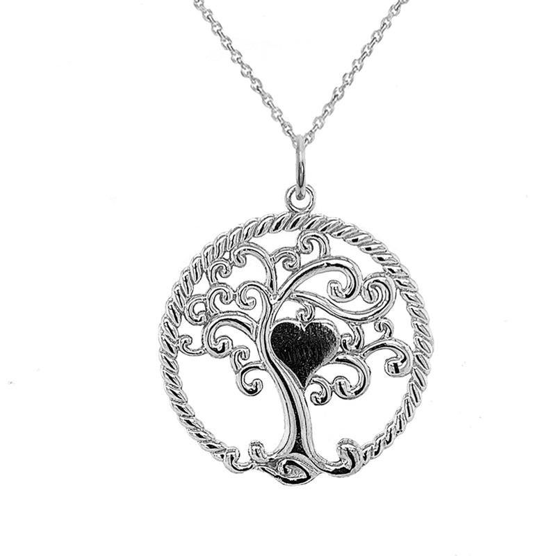Open "Tree of Life" Charm Pendant/Necklace in Sterling Silver