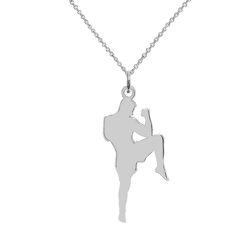 Personalized Karate Sports/Martial Arts Pendant Necklace in Sterling Silver