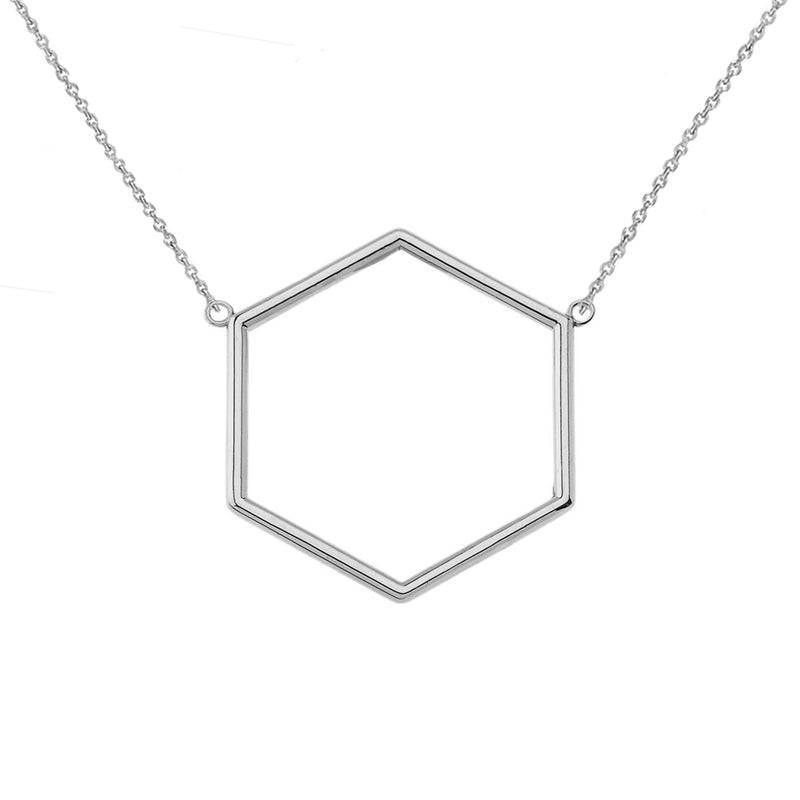 Solid Gold Dainty Honeycomb Cut-Out Necklace