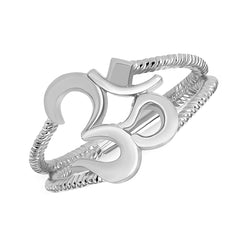 Double Rope Om Ring Statement Ring in Sterling Silver