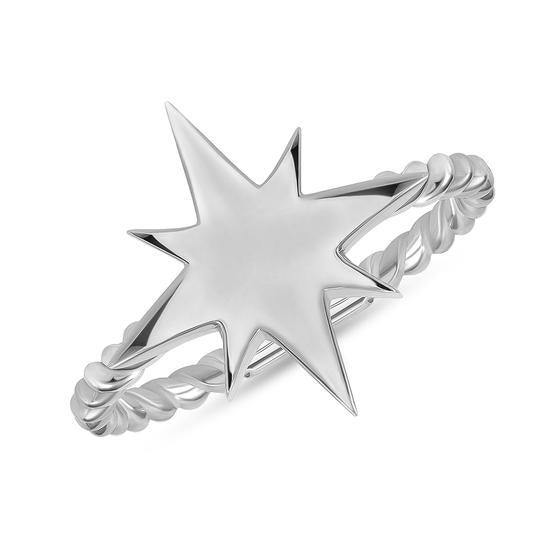 North Star Statement Rope Ring In Solid Gold