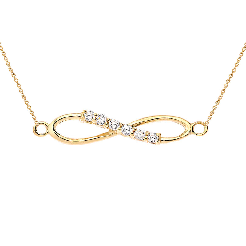 Dainty Diamond infinity Necklace in Solid Gold
