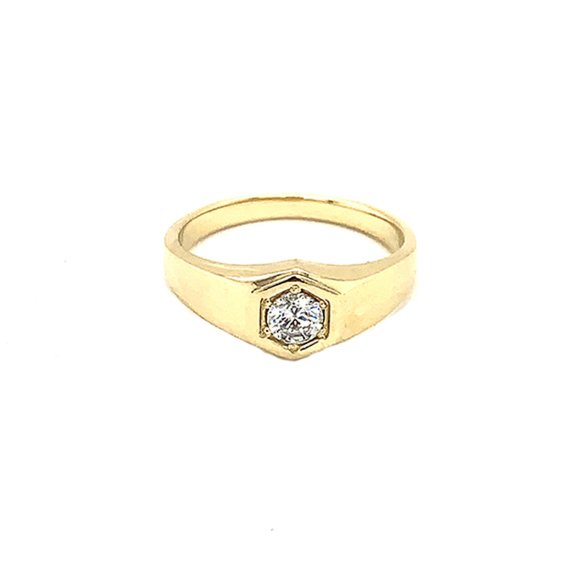 Unisex Diamond Statement Ring in Solid Gold