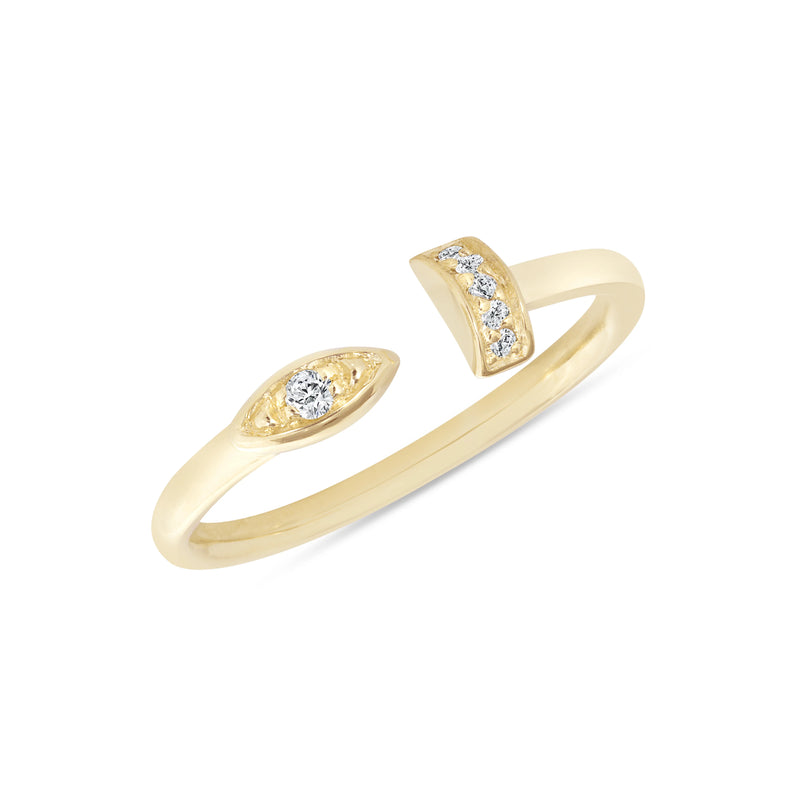 Diamond Nail Ring in Solid Gold
