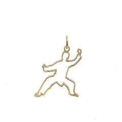Personalized Karate Outline Pendant/Necklace in Solid Gold