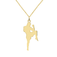 Personalized Karate Sports/Martial Arts Pendant Necklace in Solid Gold