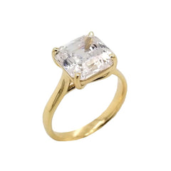 Solitaire 7 Ct. Asscher Cut Engagement Statement Ring In Solid Gold
