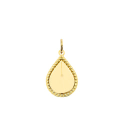 Milgrain Pear Shaped Statement Pendant/Necklace In Solid Gold