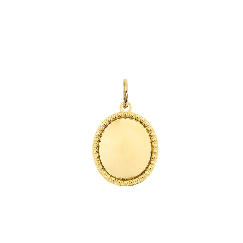 Milgrain Oval Shaped Statement Pendant/Necklace In Solid Gold | Takar ...