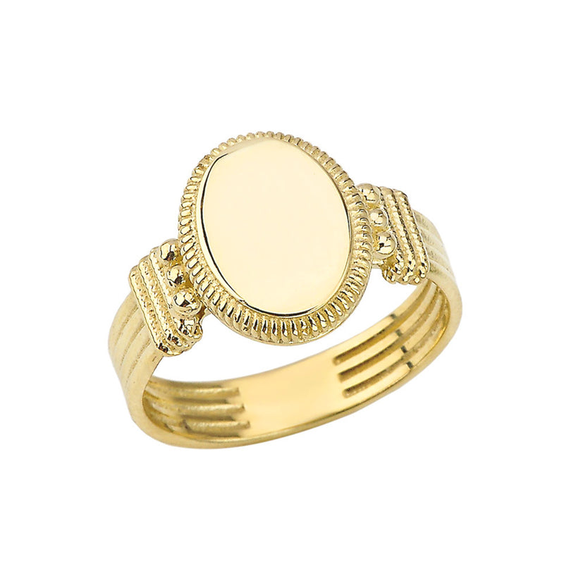 Timline Signet Ring Solid Gold | Takar Jewelry